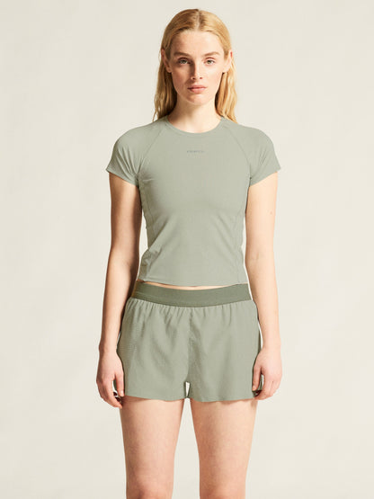 Women's Hypervent Cropped Tee - Pigeon Women's Tops, T's, and Tanks Craft Sportswear NA