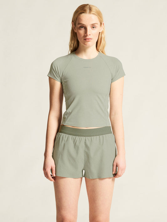 Women's Hypervent Cropped Tee - Pigeon Women's Tops, T's, and Tanks Craft Sportswear NA