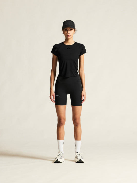 Women's Hypervent Cropped Tee - Black Women's Tops, T's, and Tanks Craft Sportswear NA