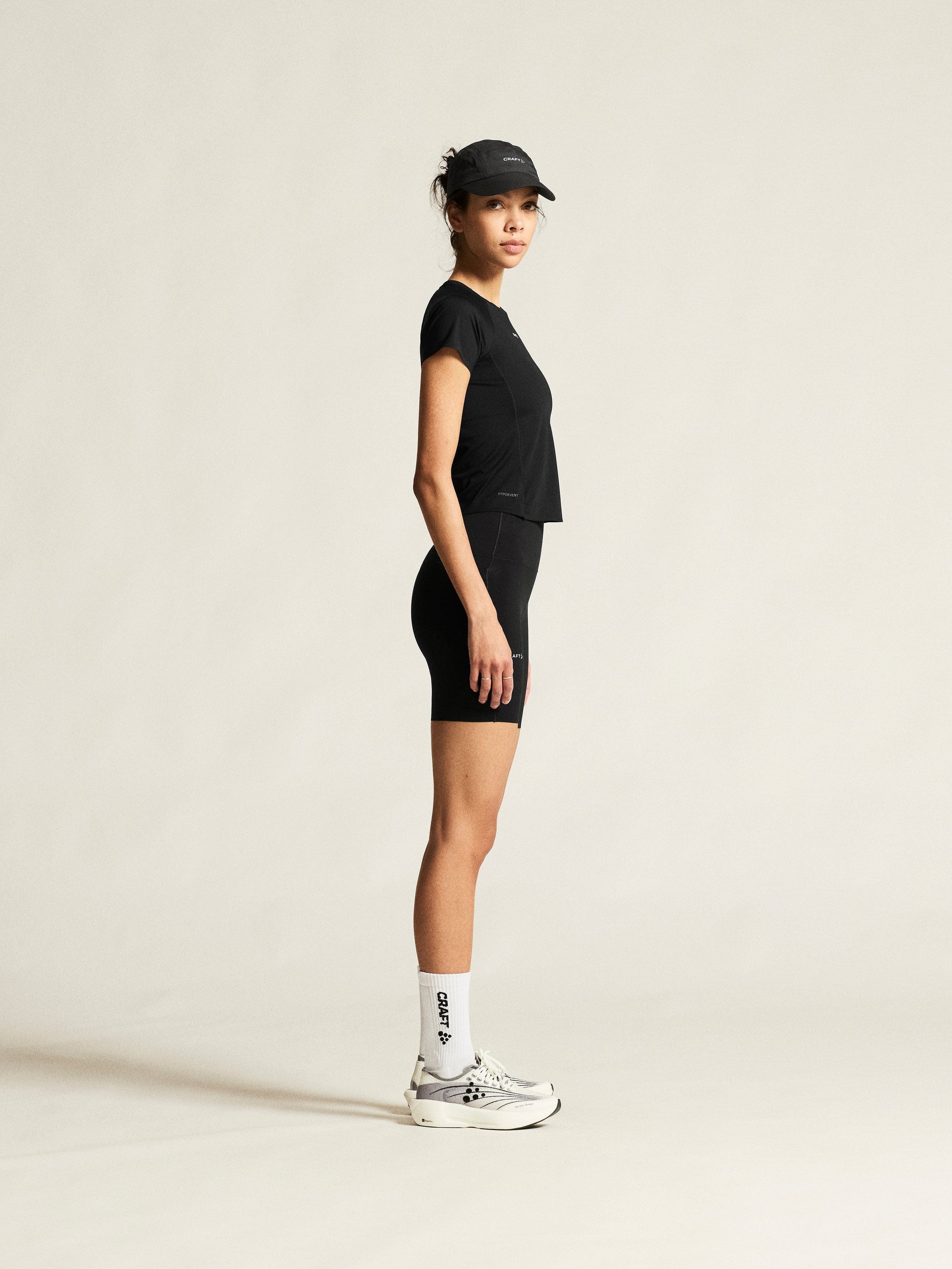 Women's Hypervent Cropped Tee - Black Women's Tops, T's, and Tanks Craft Sportswear NA
