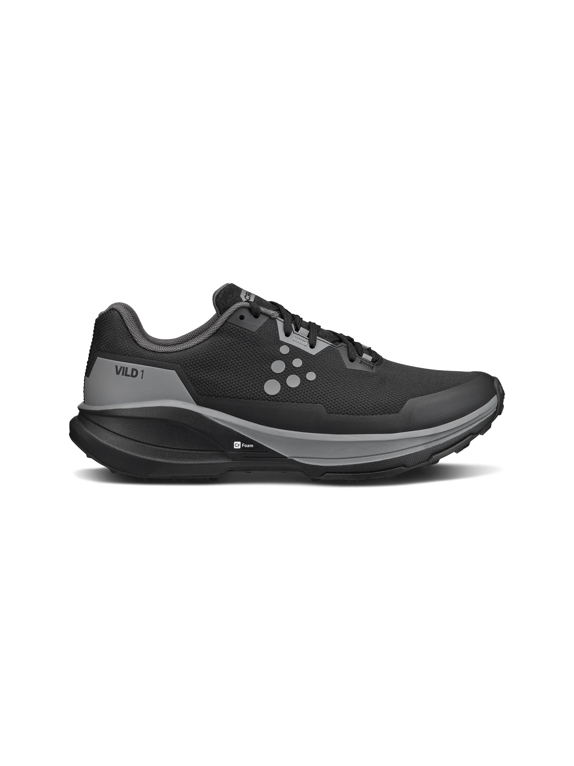 Men's Vild 1 Running Shoe - Black/Grey Footwear Craft Sportswear NA