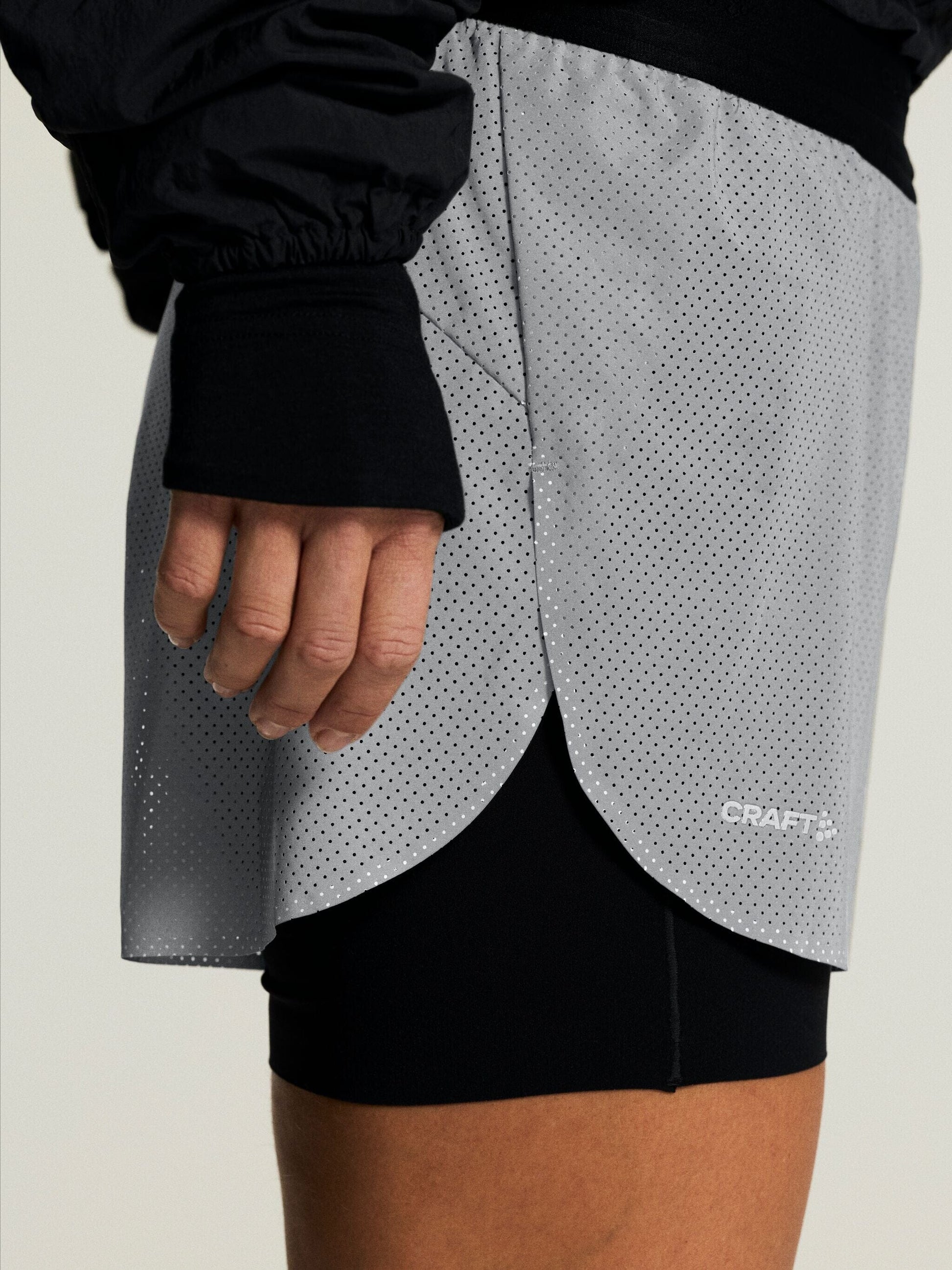 Women's Reflective Shorts - Silver Craft Sportswear NA