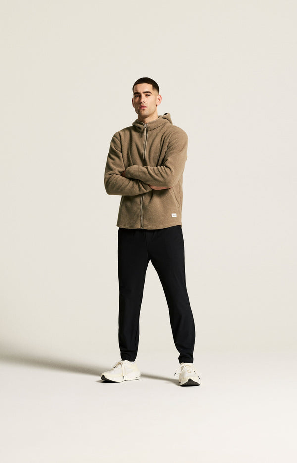 Men's Join Pile Fleece Full-Zip Hood - Taupe