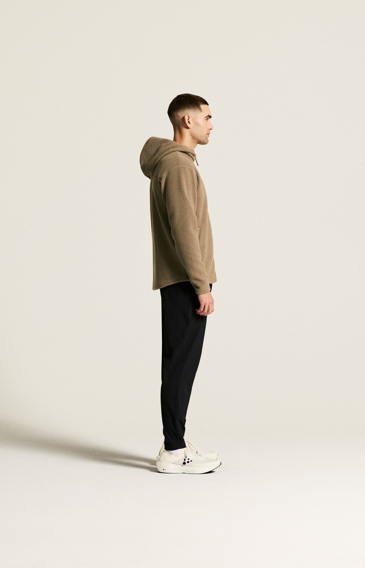 Men's Join Pile Fleece FZ Hood - Taupe Men's Midlayers and Hoodies Craft Sportswear NA
