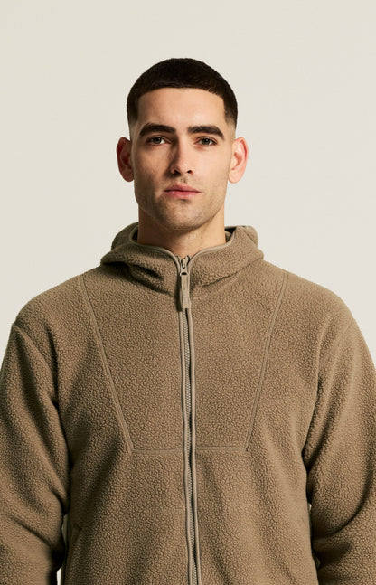 Men's Join Pile Fleece FZ Hood - Taupe Men's Midlayers and Hoodies Craft Sportswear NA