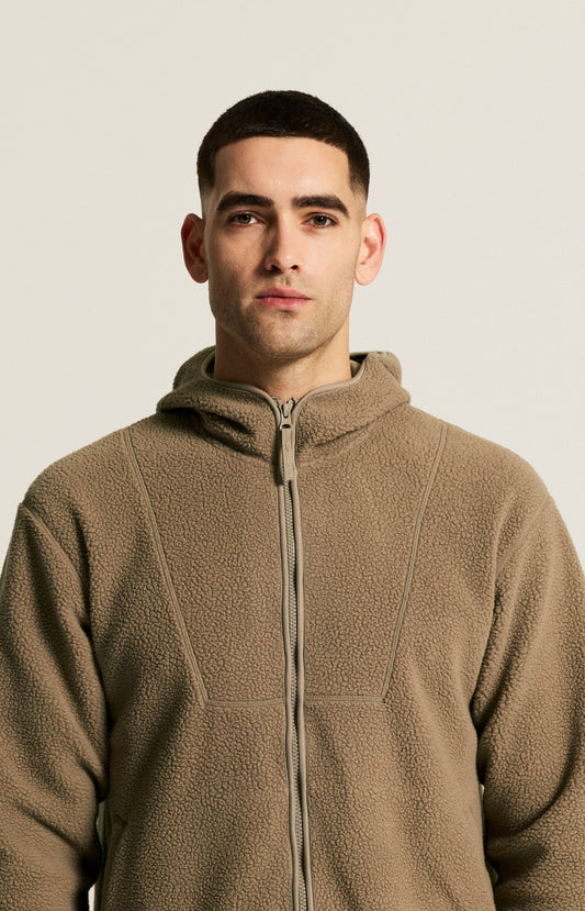 Men's Join Pile Fleece FZ Hood - Taupe Men's Midlayers and Hoodies Craft Sportswear NA