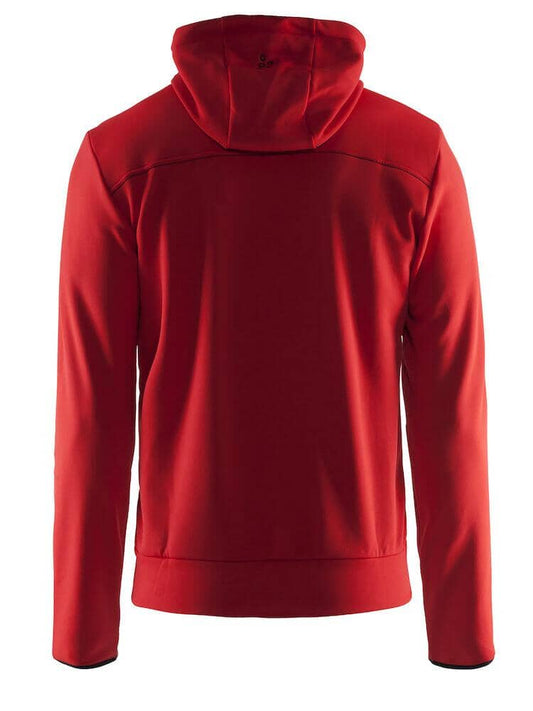 MEN'S LEISURE FULL ZIP HOODIE - BRIGHT RED/BLACK Craft Sportswear NA