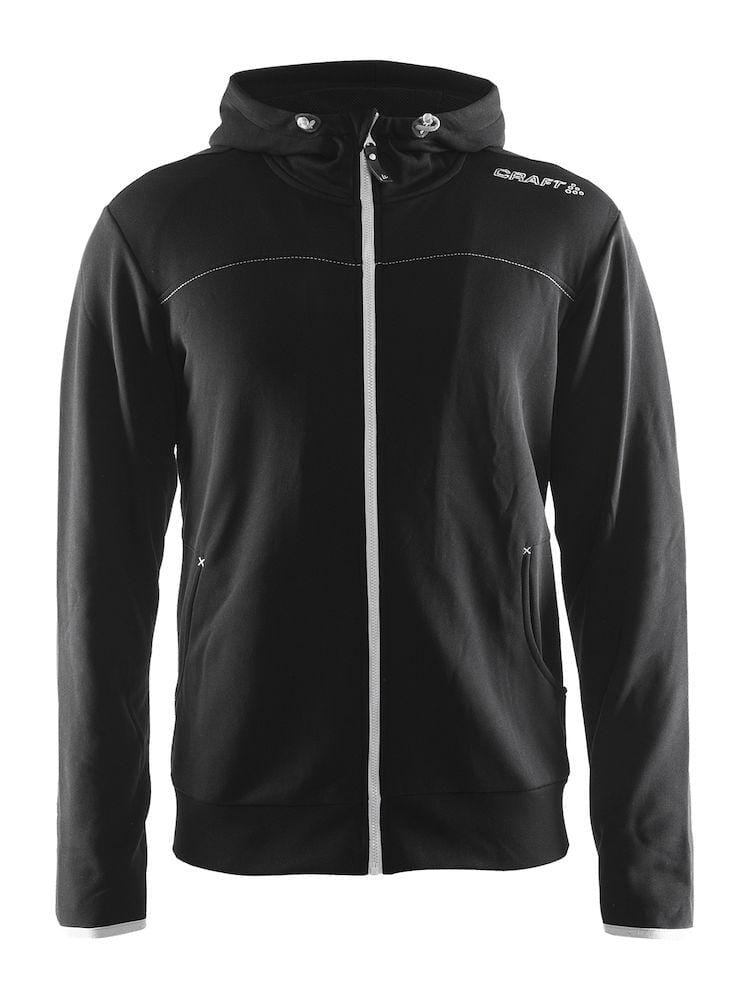 MEN'S LEISURE FULL ZIP HOODIE - BLACK/PLATINUM Craft Sportswear NA