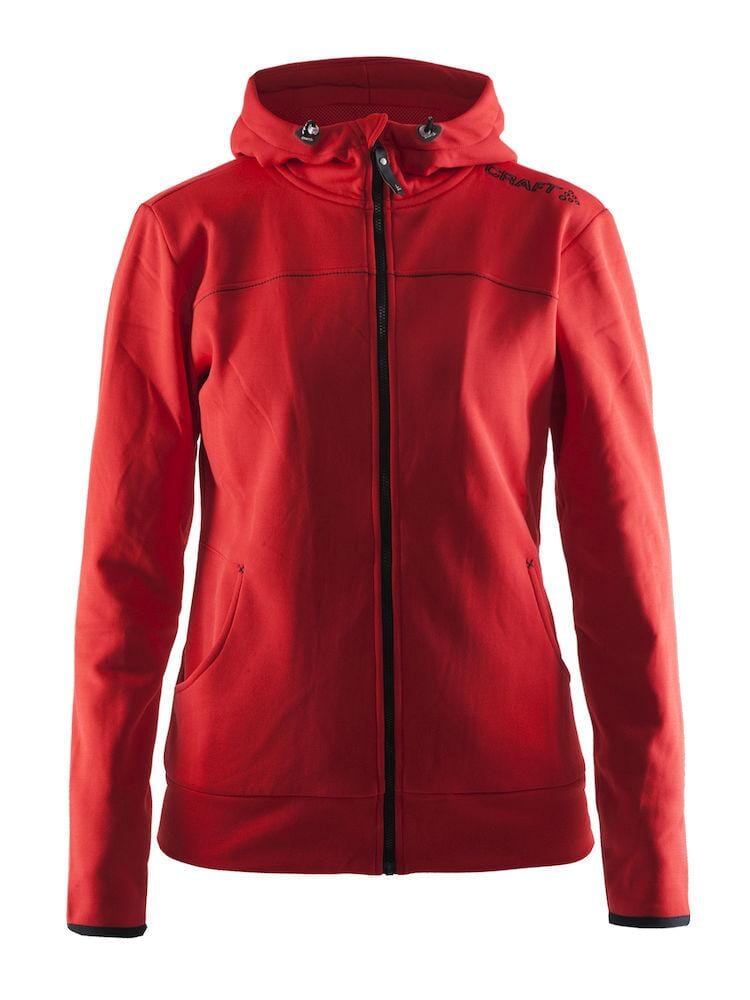 Women's Leisure Full Zip Hood - BRIGHT RED/BLACK Craft Sportswear NA