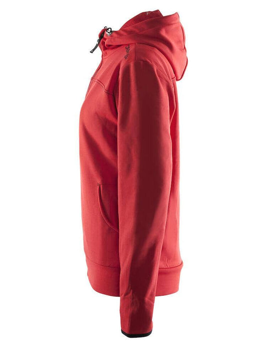 Women's Leisure Full Zip Hood - BRIGHT RED/BLACK Craft Sportswear NA