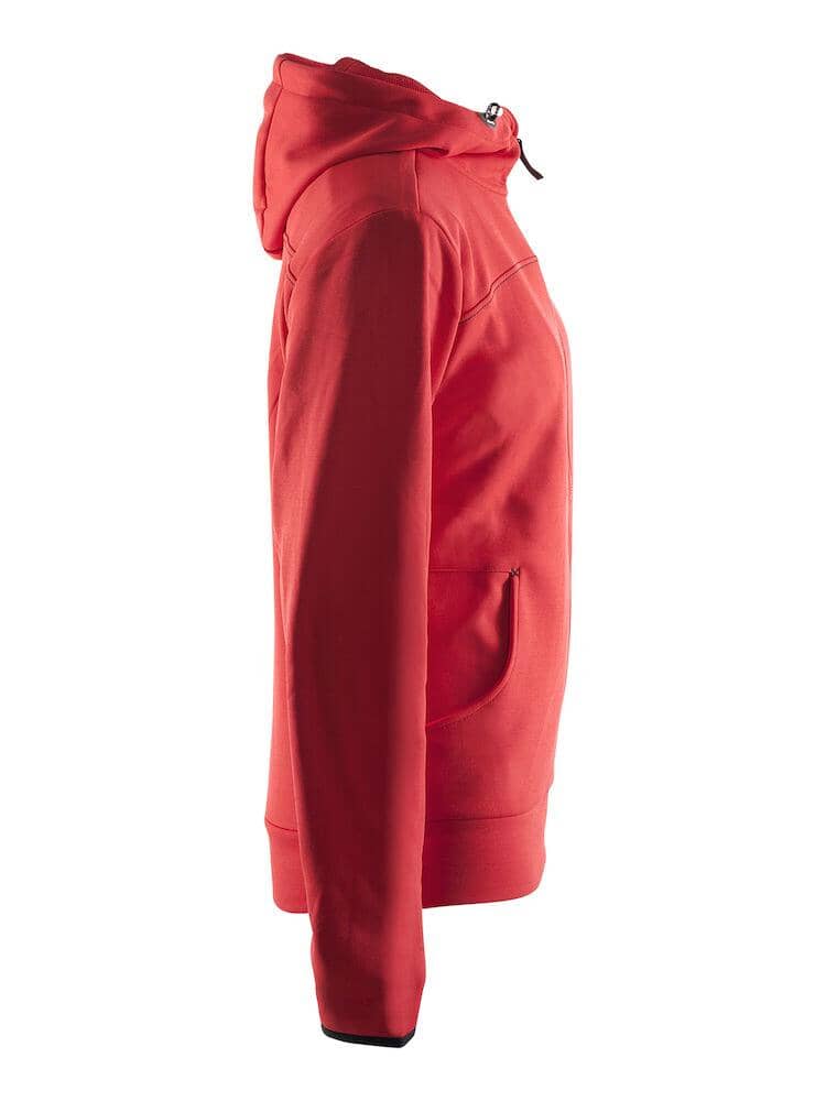 Women's Leisure Full Zip Hood - BRIGHT RED/BLACK Craft Sportswear NA
