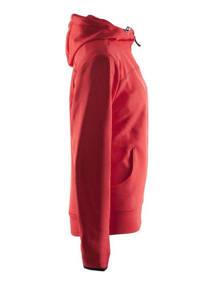 Women's Leisure Full Zip Hood - BRIGHT RED/BLACK Craft Sportswear NA