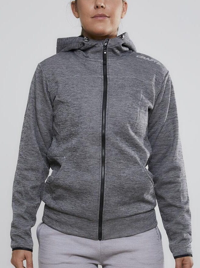 Women's Leisure Full Zip Hood - DARK GREY MELANGE Craft Sportswear NA