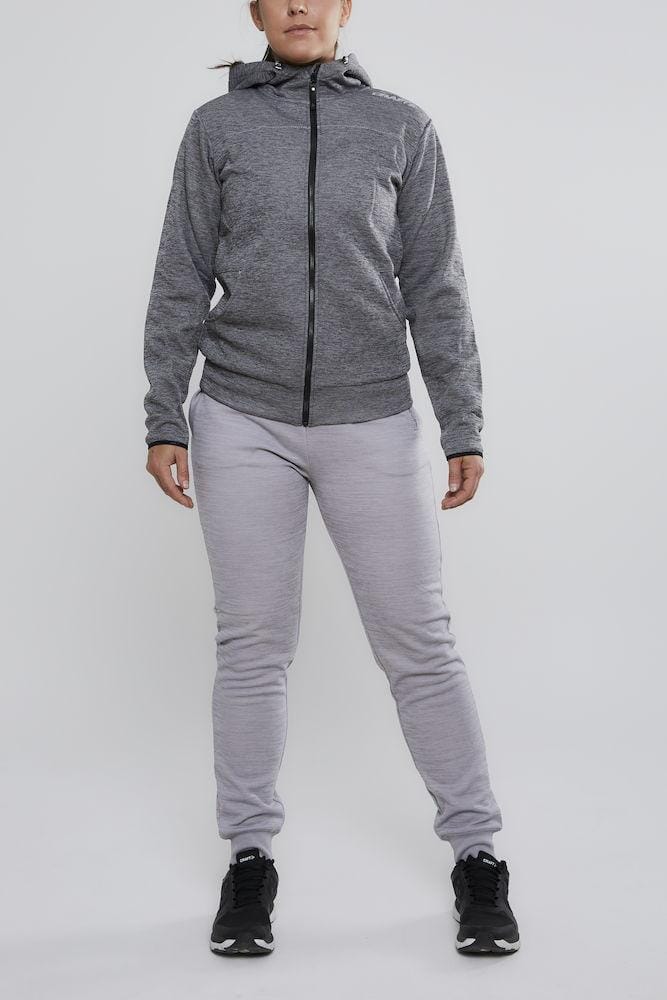 Women's Leisure Full Zip Hood - DARK GREY MELANGE Craft Sportswear NA
