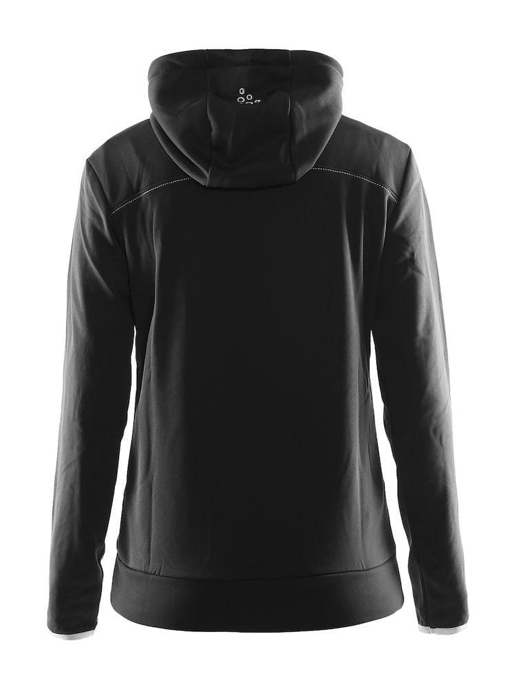 Women's Leisure Full Zip Hood - BLACK/PLATINUM Craft Sportswear NA