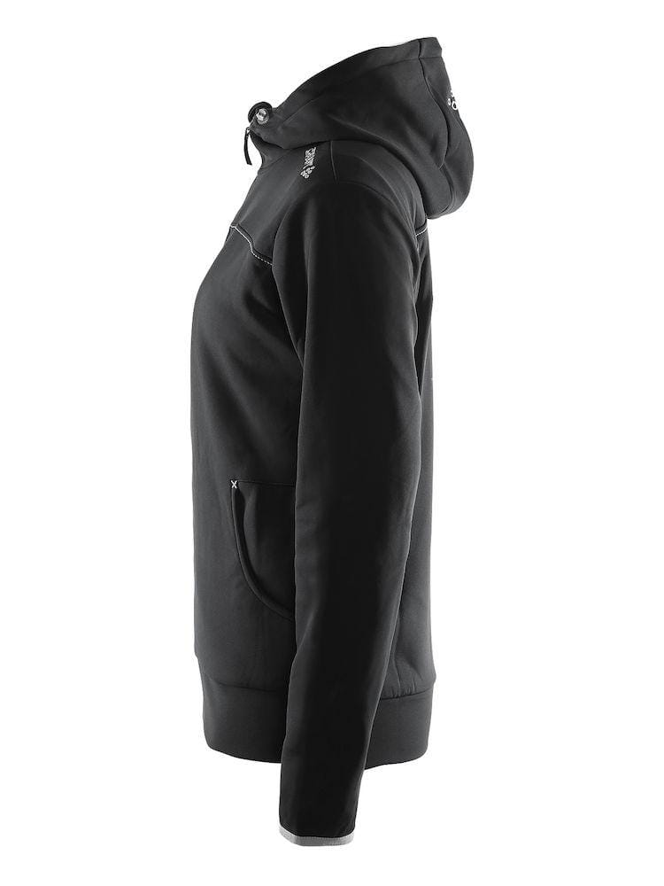 Women's Leisure Full Zip Hood - BLACK/PLATINUM Craft Sportswear NA