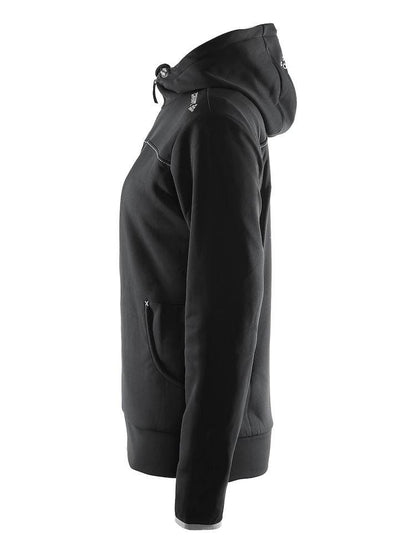 Women's Leisure Full Zip Hood - BLACK/PLATINUM Craft Sportswear NA