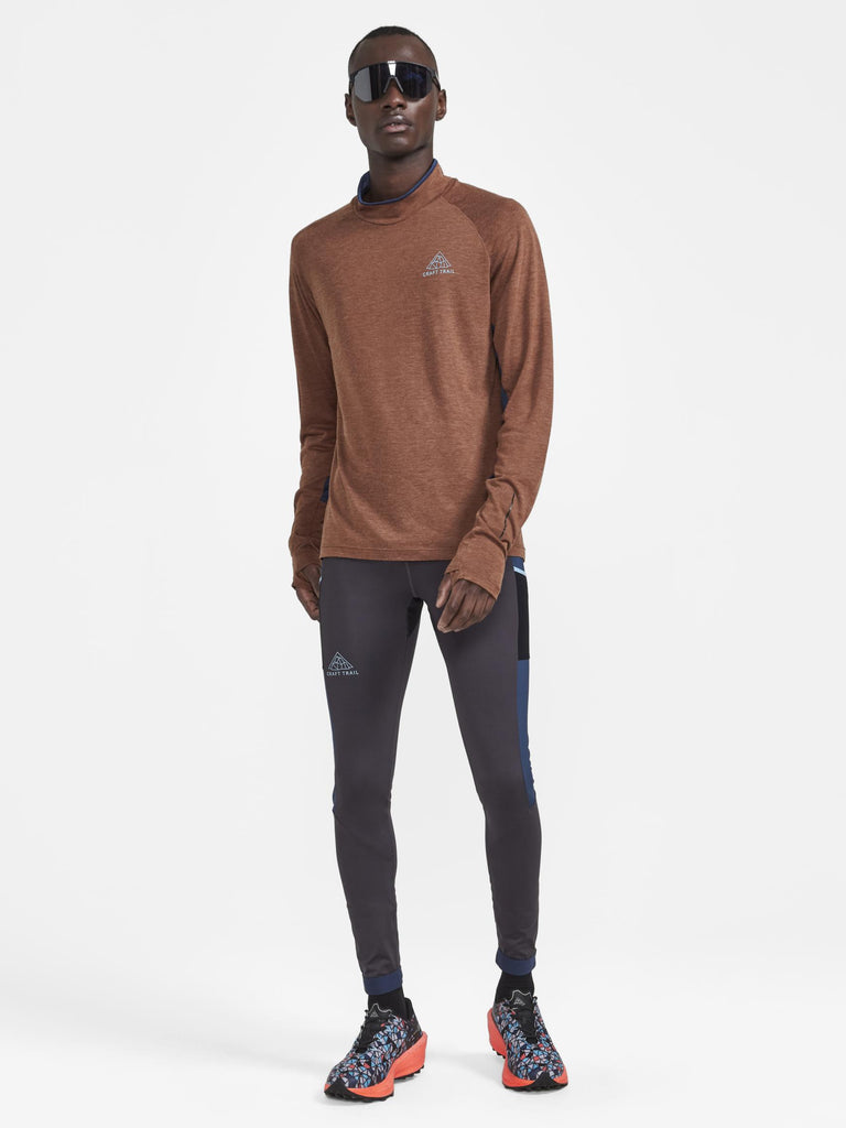 MEN'S WINTER RUN LONG SLEEVE TOP, Velvet Pine